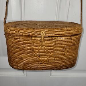 Hawaiian Hand Woven Grassroots Woven Basket Bag Mein
